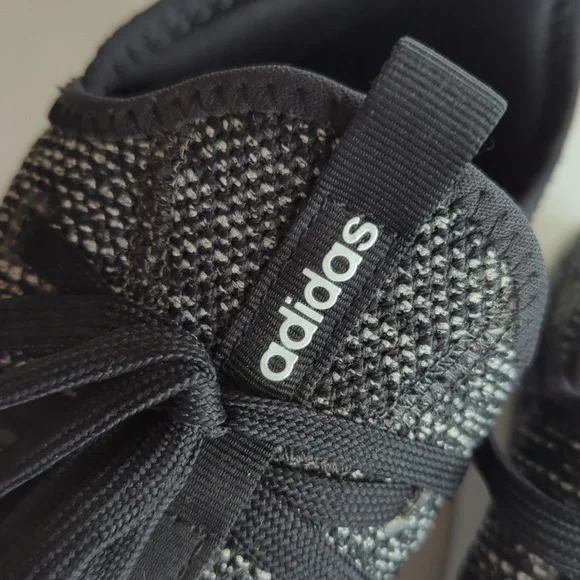 Adidas Cloud Foam Memory Footbed Lightweight Athletic Sneakers 7 Black White - Picture 2 of 14